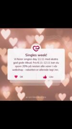 Vi feirer singles day 11.11 med tilbud hele uken fra 6.11-12.11 med 20% på nesten alle varer! 

Rabatten er allerede lagt inn i webshopen slik at det er enkelt å handle! 

Løp og kjøp!

#singlesweek #singlesweekend #selflove